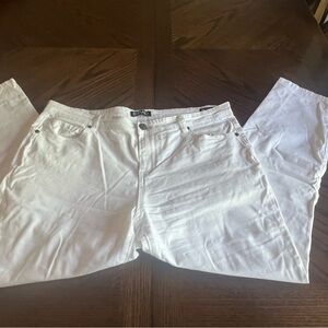 Buffalo David Bitton White Ankle Cropped Jeans